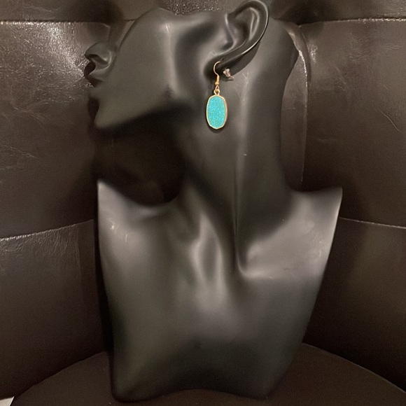 Sparkly Teal Dangle Earrings - Picture 2 of 2